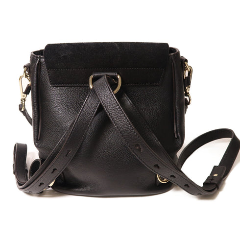 Chloe GHW Backpack Shoulder Bag Calfskin Leather Black