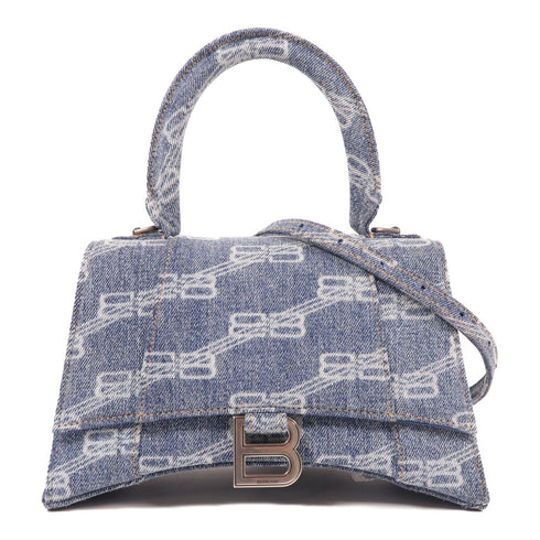 BALENCIAGA SHW Hourglass XS 2 Way Bag Denim Blue