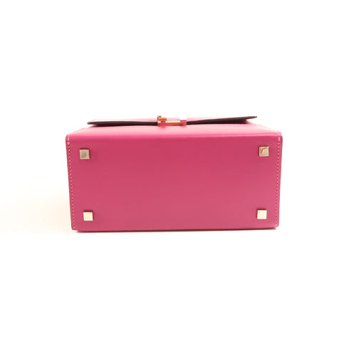 HERMES PHW Cinhetic Bag 2 Way Shoulder Bag Tadelakt Leather Rose Purple