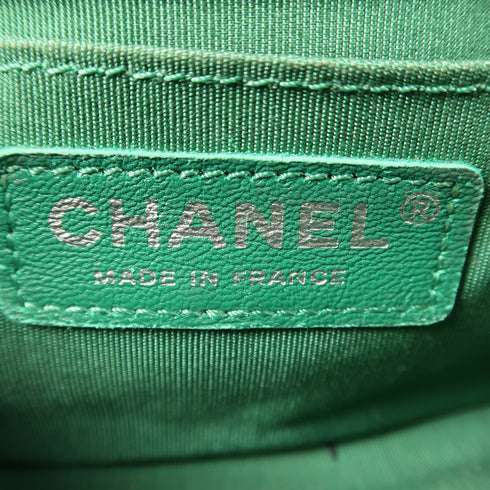 CHANEL CC GHW Chain Shoulder Bag Calfskin Leather Green v1