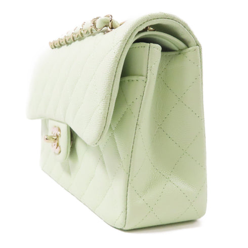 CHANEL CC GHW Classic 23 Chain Shoulder Bag Calfskin Leather Mint Green