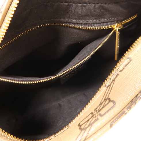 BALENCIAGA Signature Small Shoulder Bag 702701 Coated Canvas Brown