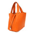 HERMES PHW Picotin PM Hand Bag/Bucket Tote Bag Clemence Leather Feu