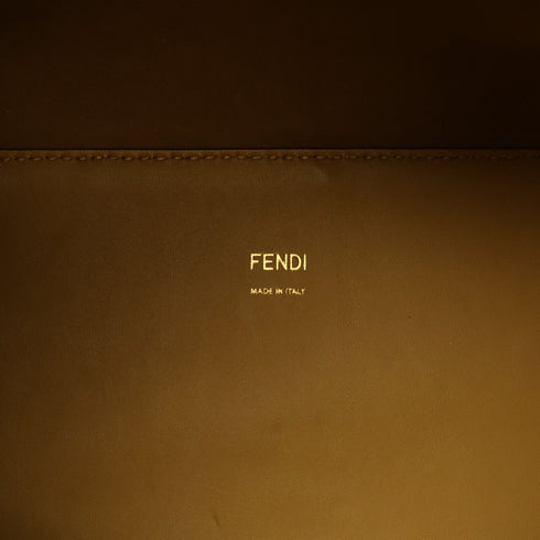 FENDI GHW Sunshine Tote 2 Way Shoulder Bag Handbag 8BH386 Calfskin Leather Brown