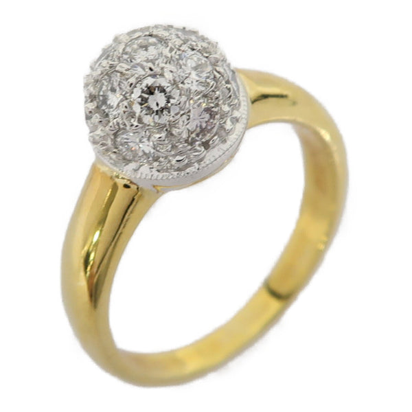 Fine Jewelry 0.60ct Diamond 4.3g Ring 18K Yellow Gold US#4.25