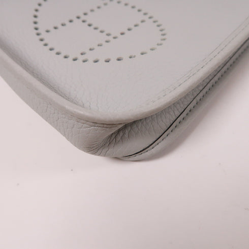 HERMES PHW Evelyne TPM Shoulder Bag Taurillon Clemence Leather Bleu Pale