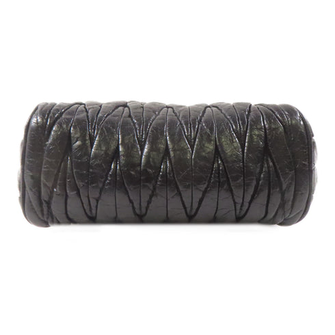 Miu Miu GHW Shoulder Bag Leather Black