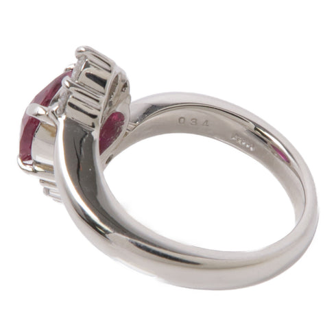 JEWELRY Ruby Diamond Ring PT900 Platinum US#5