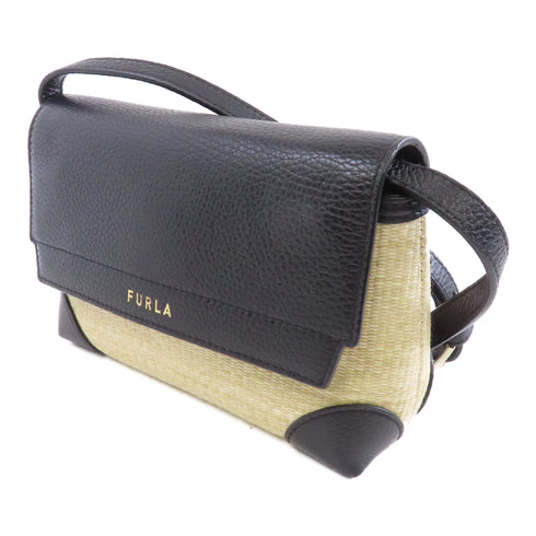 Furla GHW Shoulder Bag FP12019/392/2 Calfskin Black