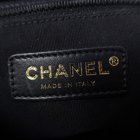 CHANEL CC GHW 2 Way Shoulder Bag Calfskin Leather Blue