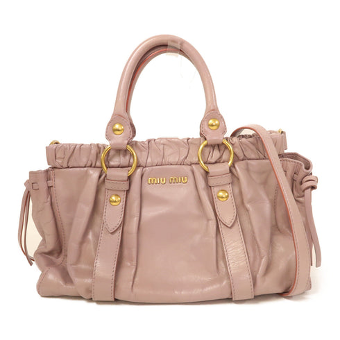 Miu Miu GHW 2 Way Shoulder Bag Handbag Calfskin Leather Light Purple
