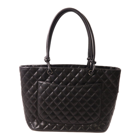 CHANEL CC SHW Cambon Tote Shoulder Bag Calfskin Leather