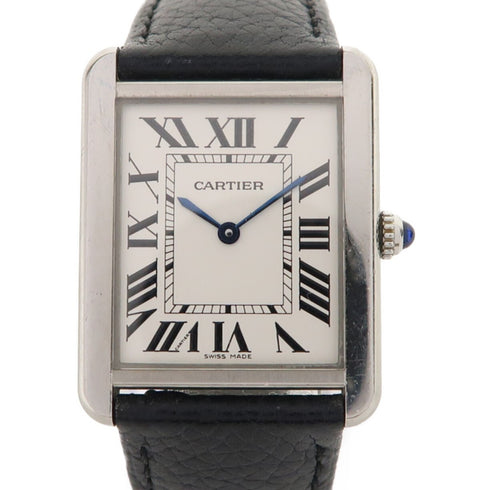 CARTIER Tank Solo Quartz Watch WSTA0028 Stainless Steel White