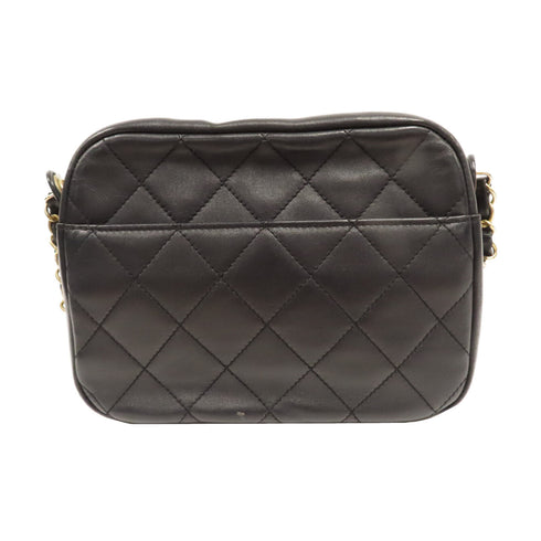 CHANEL Quilted CC GHW Enchained Camera Bag Chain Shoulder Bag Leather Black