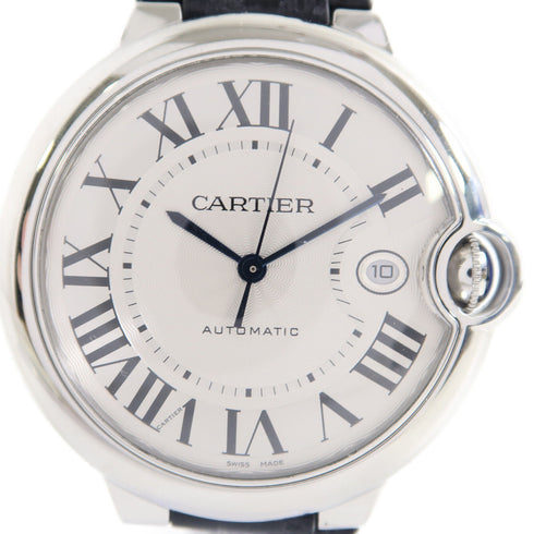 CARTIER Ballon Bleu Automatic Watch W69012Z4 Stainless Steel/Leather Silver