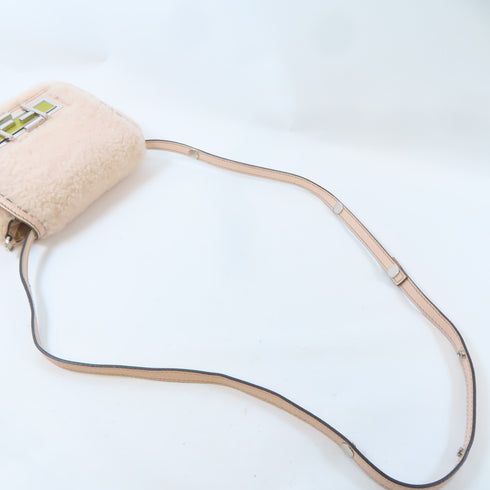 FENDI SHW Shoulder Crossbody Bag 8BR757 Wool Pink