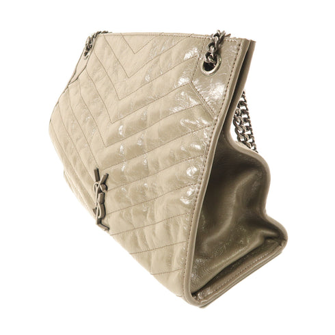 SAINT LAURENT YSL SHW Niki Shoulder Bag Calfskin Leather 5777999 Beige