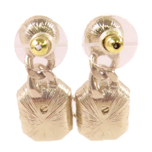 CHANEL CC GHW CC Earrings B24C Metal Rhinestones Gold Tone Color