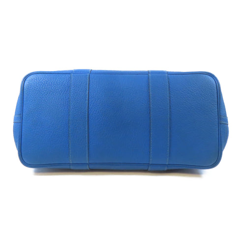HERMES PHW Garden Party PM Tote Bag Shoulder Handbag Negonda Blue