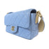 CHANEL Quilted CC GHW Chain Shoulder Bag AS2273 Caviar Leather Blue Beige