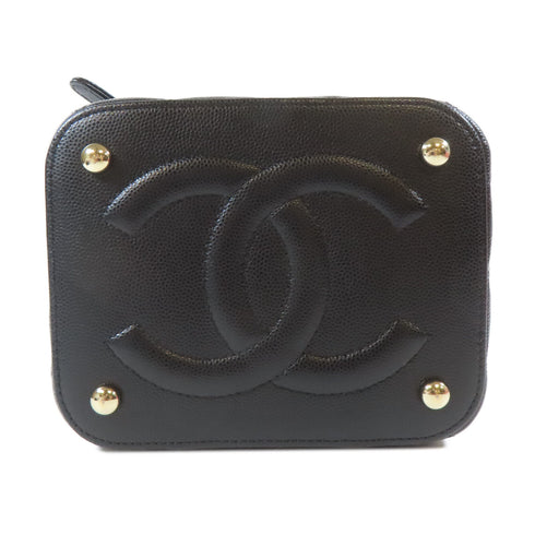 CHANEL Quilted CC GHW Chain Shoulder 2 Way Bag Leather Black