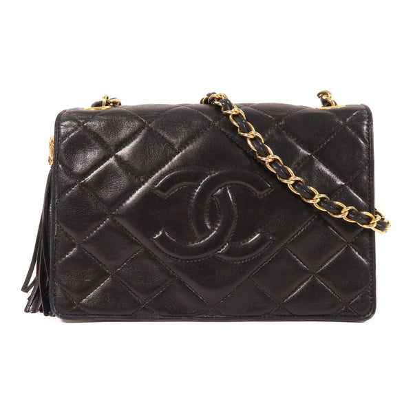 CHANEL CC GHW Vintage Chain Shoulder Bag Lambskin Leather