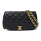 CHANEL Quilted CC GHW Chain Shoulder Bag Calfskin Leather Black v5