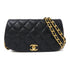 CHANEL Quilted CC GHW Chain Shoulder Bag Calfskin Leather Black v5