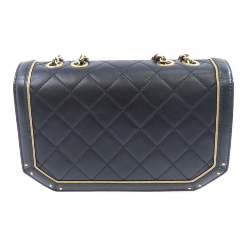 CHANEL Quilted CC GHW Chain Shoulder Bag Lambskin Leather Black v8