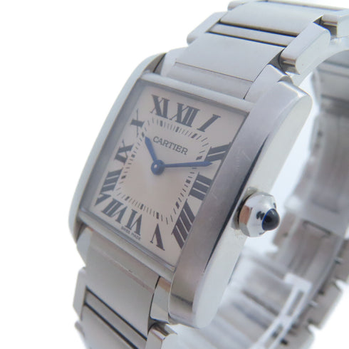 CARTIER Tank Francaise Quartz Watch WSTA0005 Stainless Steel White
