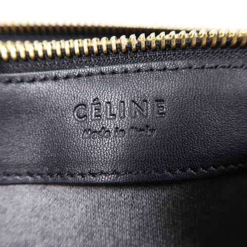 CELINE GHW Trio Shoulder Bag Calfskin Leather Black