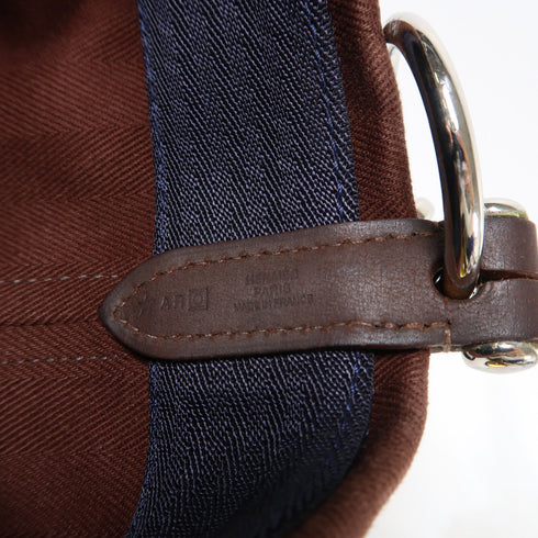 HERMES PHW Bolso De Aseo Shoulder Bag Canvas Stamp O Brown