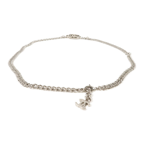 CHANEL CC Waist Chain Belt B22/P Metal Silver