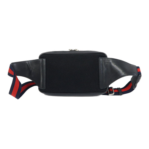 GUCCI GG SHW Waist Bag 474293 Coated Canvas Black