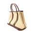 HERMES SHW Garden Party TPM Tote Bag Canvas Stamp Y White/Brown