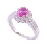 JEWELRY Pink Sapphire Diamond Ring US#7.25 18K White Gold