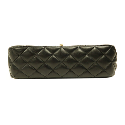 CHANEL CC GHW Chain Shoulder 2 Way Bag Handbag AS4408 Lambskin Leather Black