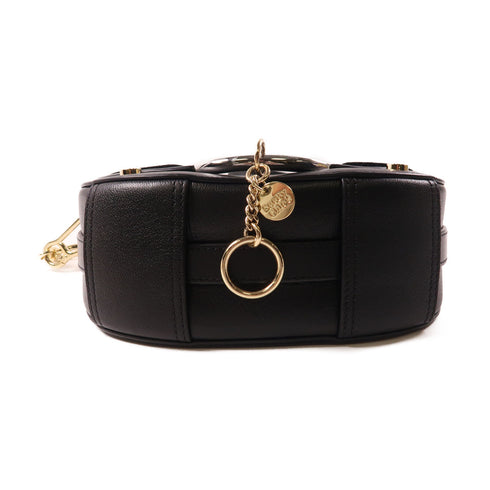 SEE BY CHLOE SHW/GHW Shoulder Bag Handbag Calfskin Leather Black
