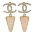 CHANEL CC Pierced Earrings Metal Gold Pink
