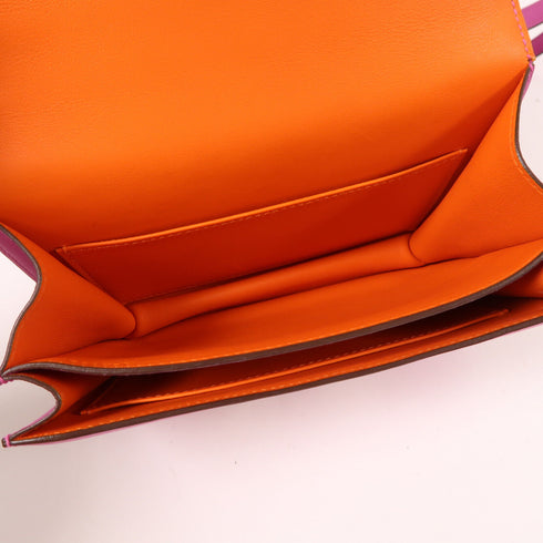 HERMES PHW Constance Mini Shoulder Bag Swift Leather Purple