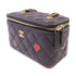 CHANEL Quilted GHW CC Vanity Case Chain Shoulder Bag Caviar Skin Leather Black