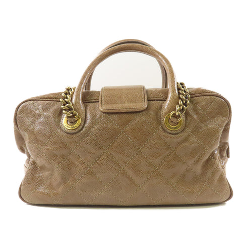 CHANEL CC GHW Chain 2 Way Shoulder Bag Calfskin Leather Brown