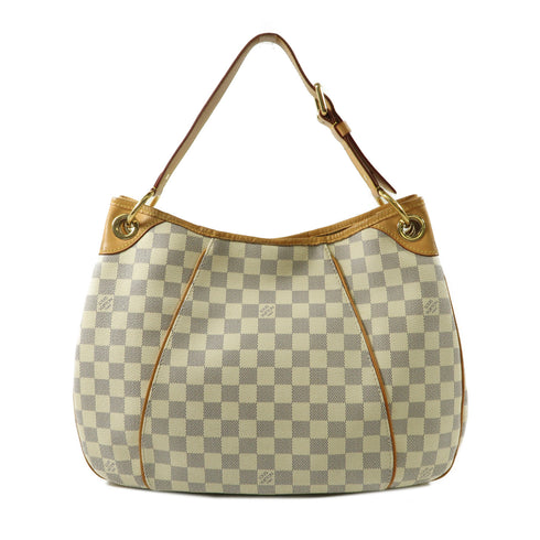 LOUIS VUITTON LV GHW Galliera PM Shoulder Handbag N55215 Damier Azur White