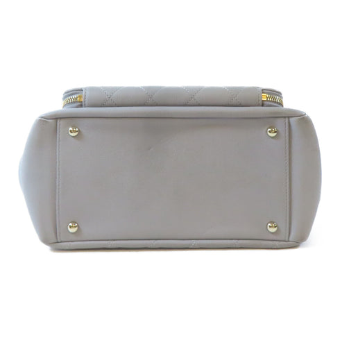 CHANEL Quilted CC GHW 2 Way Chain Shoulder Bag A93750 Calfskin Leather Grey