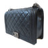 CHANEL Quilted CC Boy Chanel Chain Shoulder Bag Lambskin Leather Black