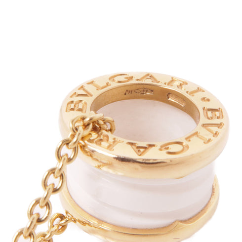 BVLGARI B-Zero 1 Necklace 18K Pink Gold Ceramic Gold/White