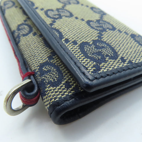 GUCCI GG Key Holder Canvas Navy