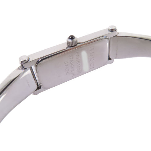 GUCCI GG Bangle Black Dial Quartz Watch 1500L Stainless Steel Black