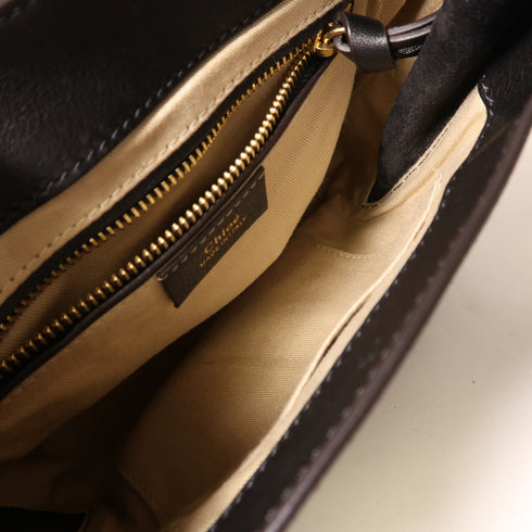 Chloe GHW Backpack Shoulder Bag Calfskin Leather Black