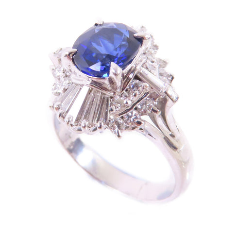 FINE JEWELRY 1.56ct Sapphire 0.75ct Diamond Ring US#5.5 PT900 Platinum